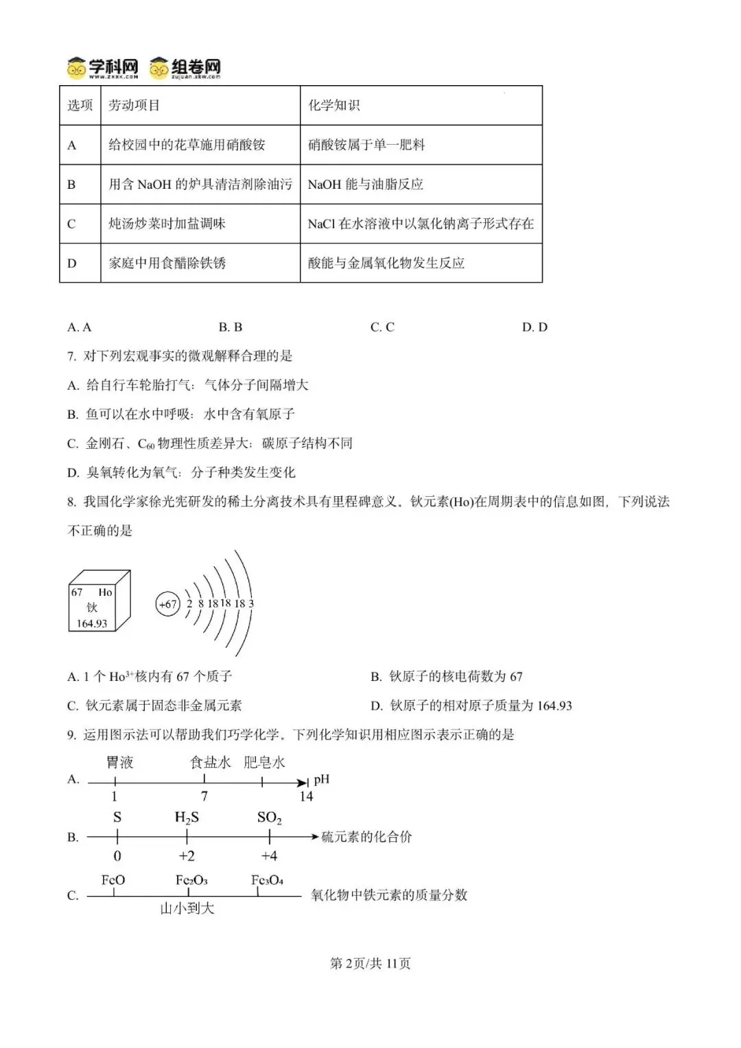 精品解析:2026年广东广州市第五中学中考适应性练习化学试卷(原卷版)-第6张图片-四季读书网