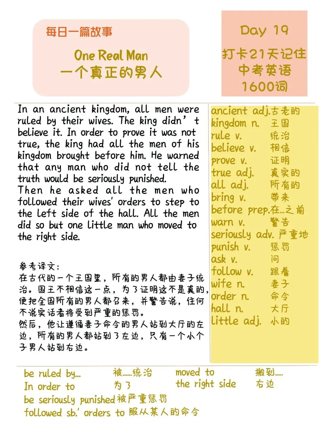 初中英语:21篇短文搞定中考英语1600单词-第33张图片-四季读书网