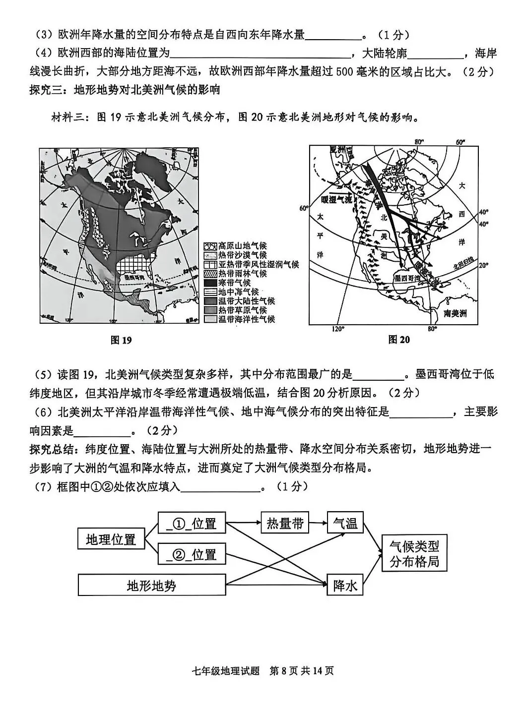 初一地理下册期末考试真题-第10张图片-四季读书网