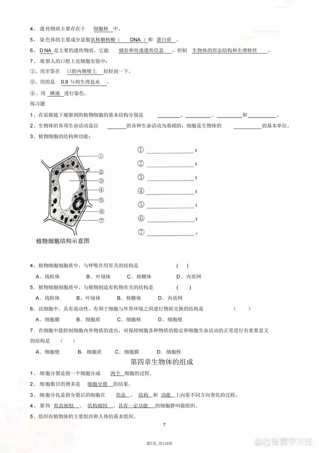 中考生物(会考)总复习知识点大全及题集训练!练透轻松考98分!-第8张图片-四季读书网