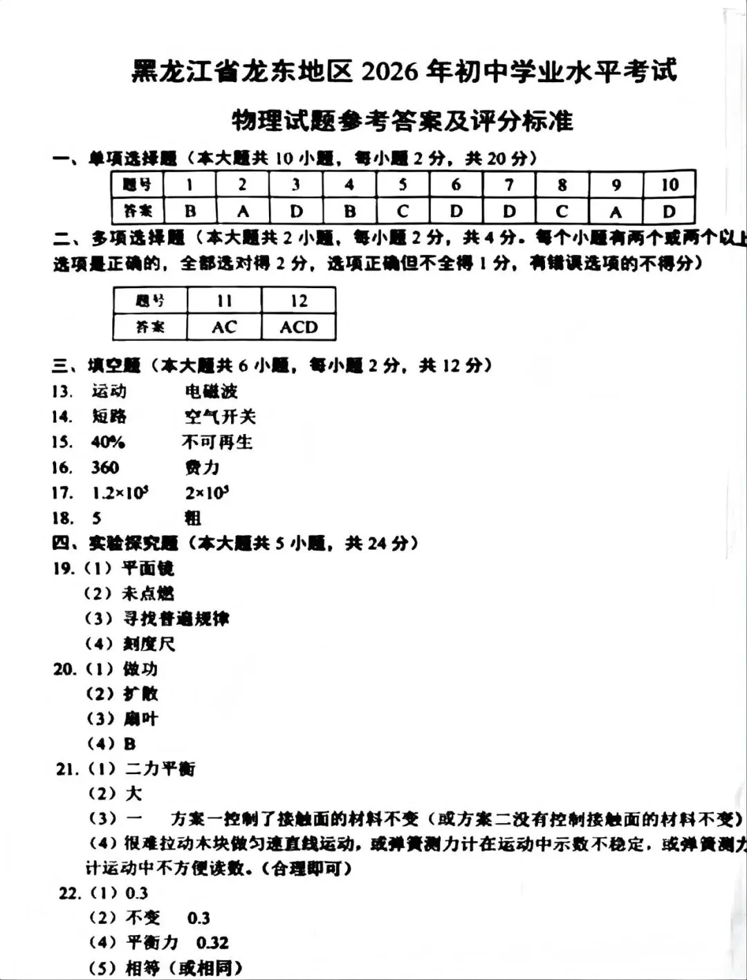 中考真题原卷:黑龙江省龙东地区2026年中考数学、英语、物理、化学、道德与法治、地理、生物试题(有答案)-第34张图片-四季读书网