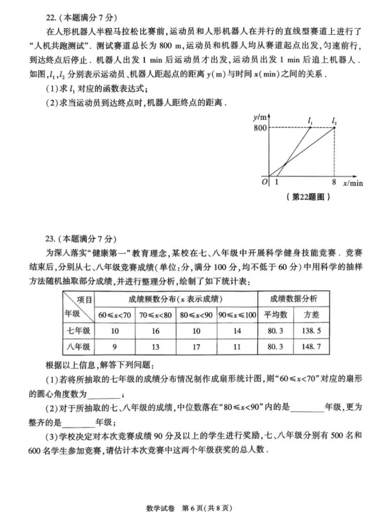 【原卷】2026年陕西中考数学试卷+答案-第6张图片-四季读书网