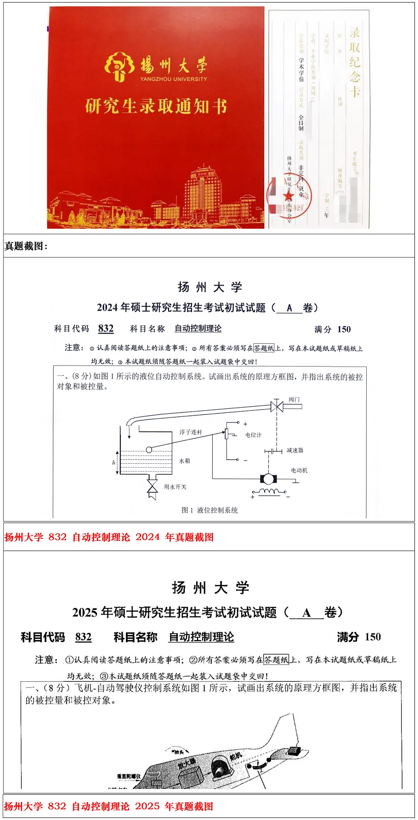 扬州大学2027考研真题资料 | 扬州大学控制科学与工程考研832自动控制理论答案笔记题库|持续更新中……-第22张图片-四季读书网