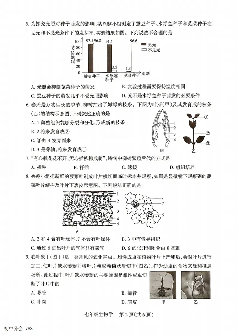 2025-2026七年级下学期期末全科试卷及答案(含地生含听力)-第42张图片-四季读书网