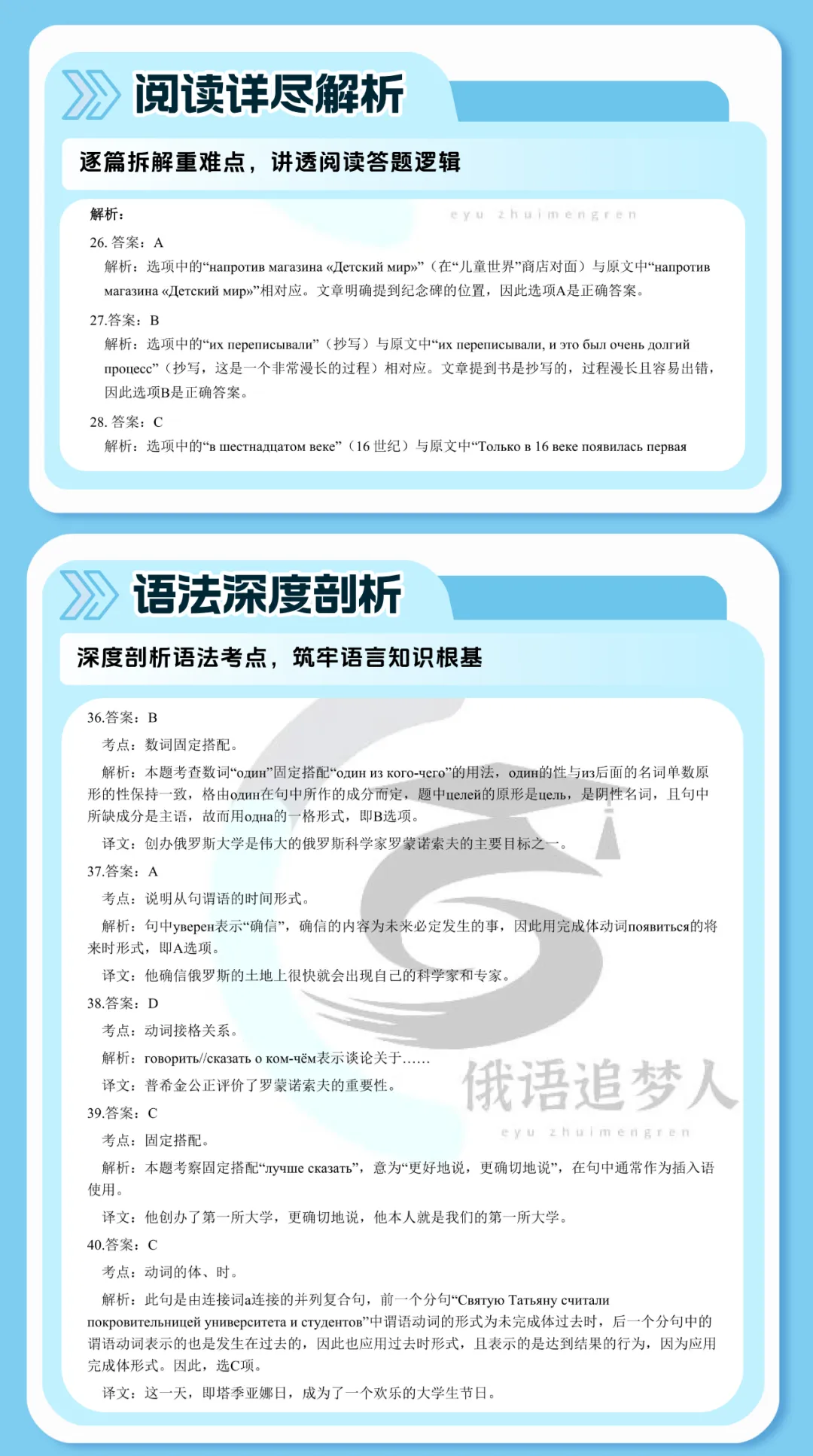 新增26年真题! 圣研高考俄语历年真题及详细解析全新来袭!-第4张图片-四季读书网