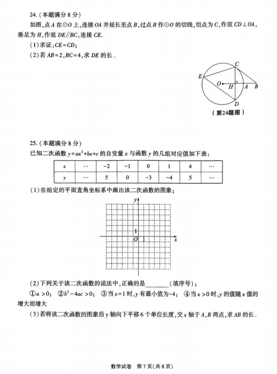 2026年陕西中考数学真题+答案-第7张图片-四季读书网