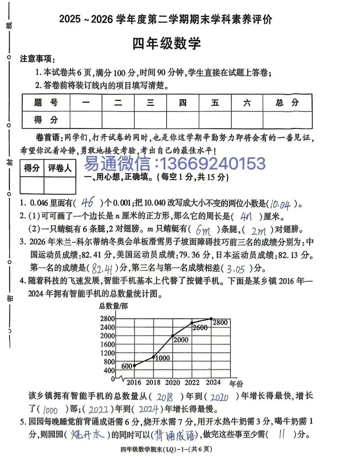 LQ2026年夏小学期末素质检测试卷及参考答案-第37张图片-四季读书网