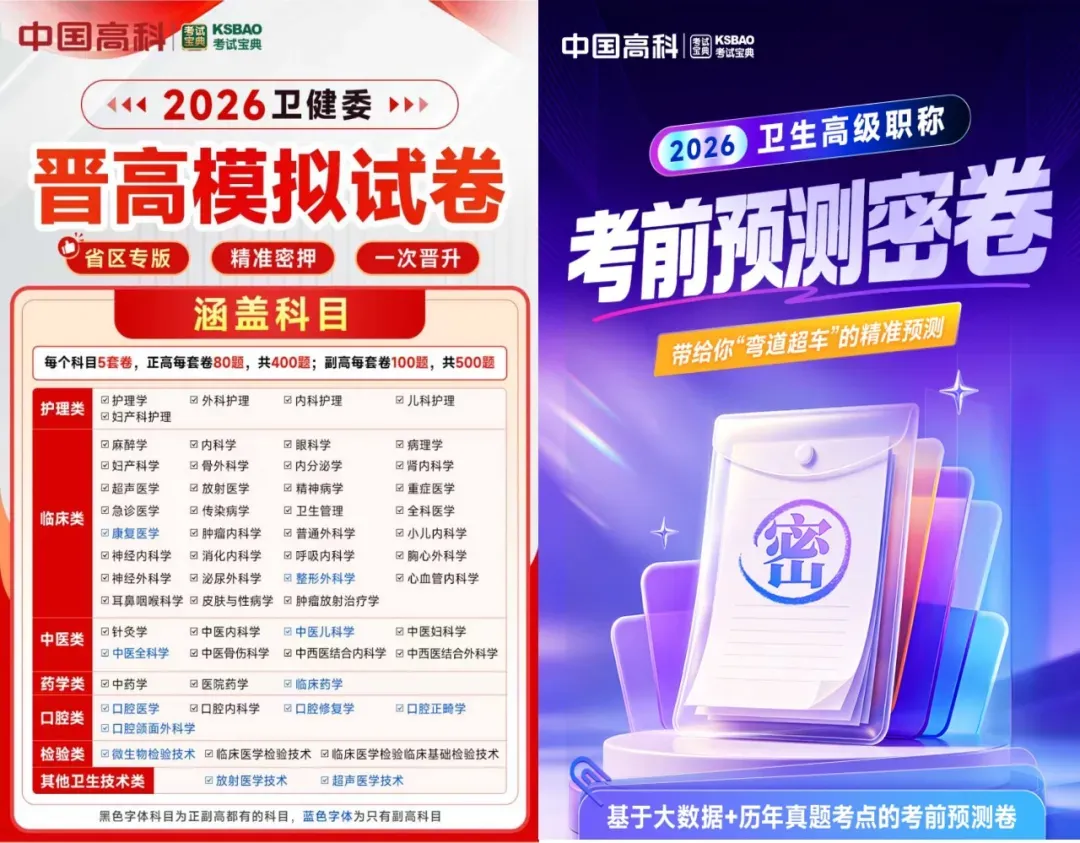 考试宝典2026年卫生高级职称晋高模拟试卷&考前预测密卷,精准把握考试趋势,帮助轻松晋高!-第13张图片-四季读书网
