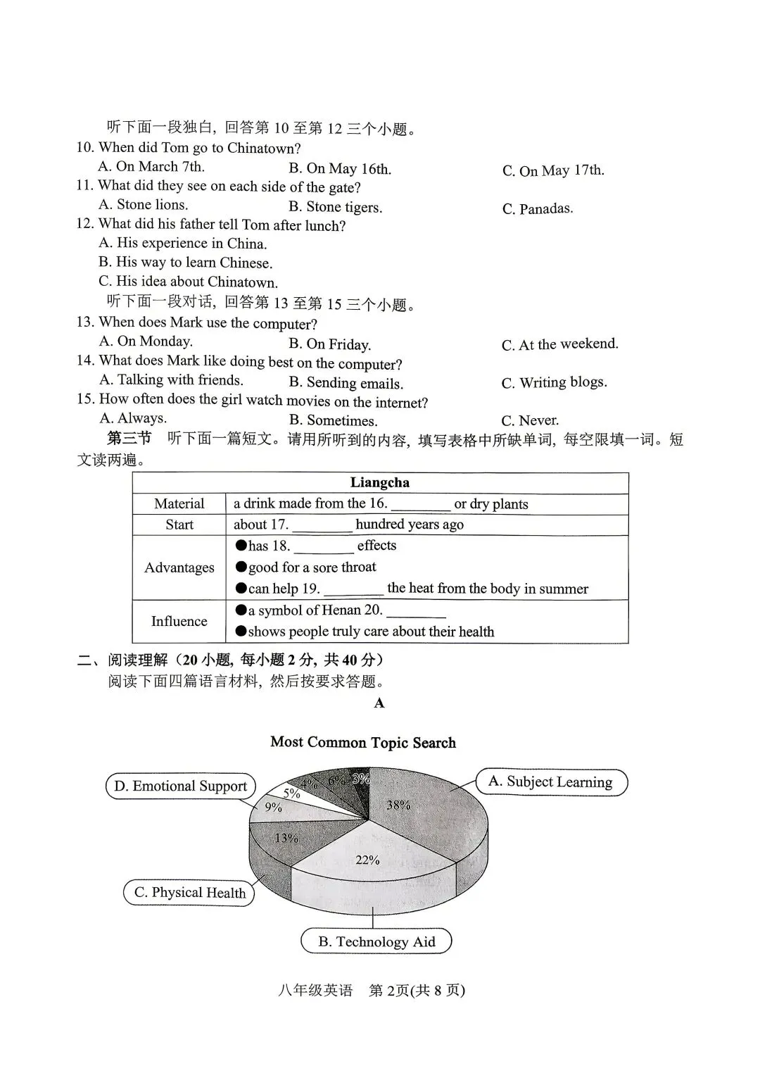 2026年春期八年级期末考试真题试卷及参考答案-第33张图片-四季读书网