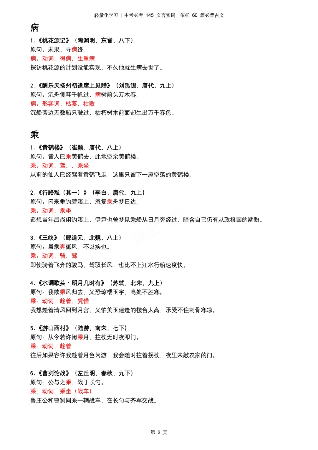 第二天 轻量化学习 | 中考必考 145 文言实词,每天吃透 3 个,全是必背课内原句+年级定位-第2张图片-四季读书网