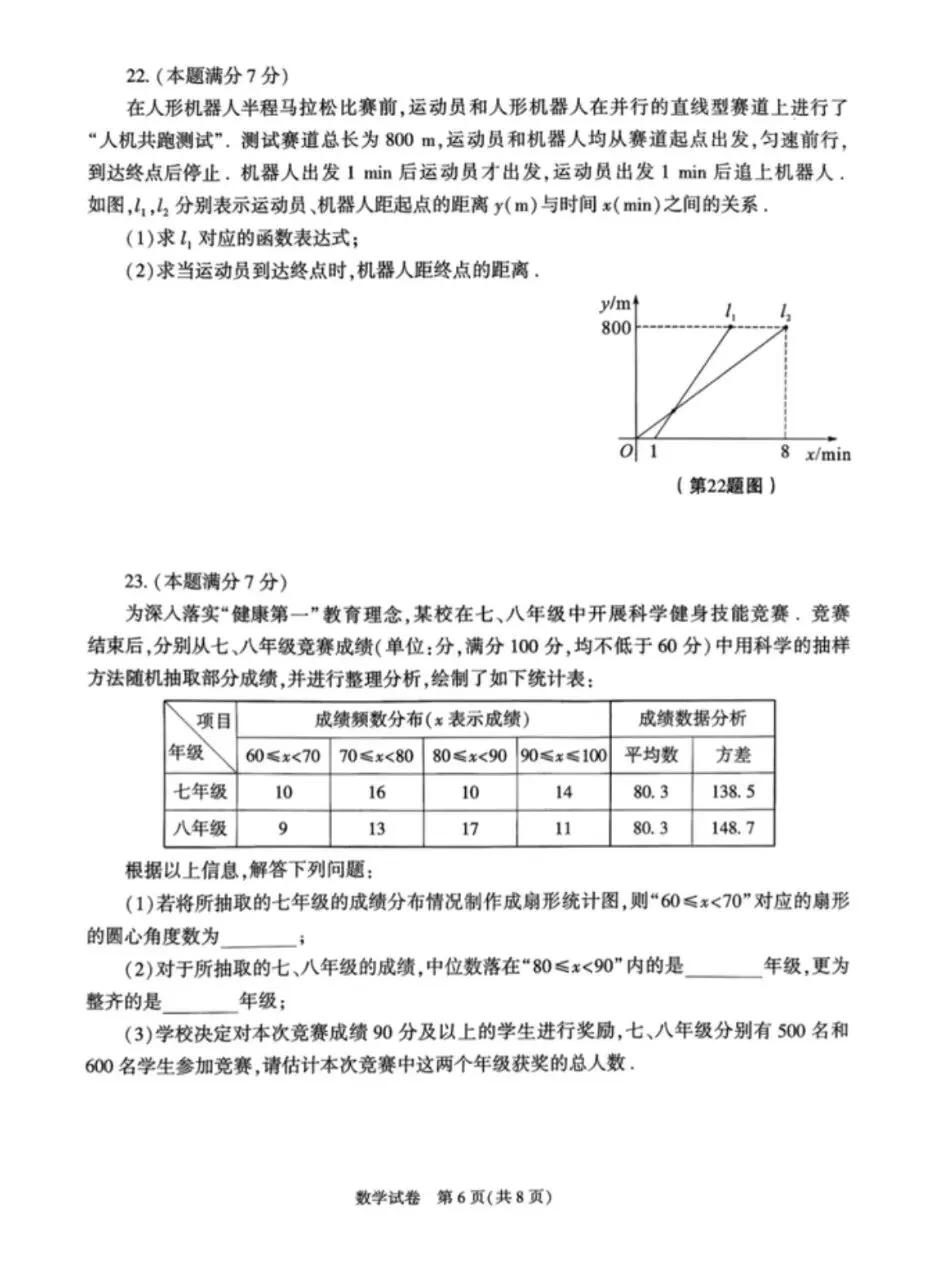2026陕西中考数学试题(含解析)-第6张图片-四季读书网