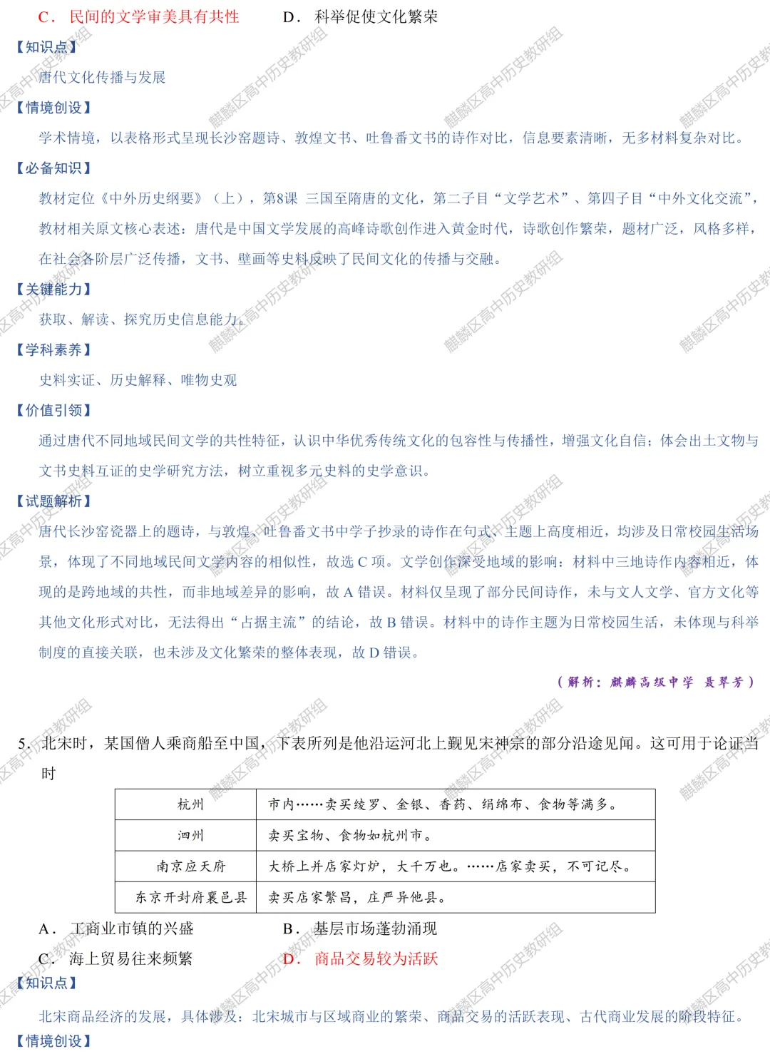 【真题解析】2026年云南省普通高中学业水平选择性考试历史试题解析-第4张图片-四季读书网