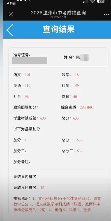 646分!温州中考高分出炉!一批学霸太牛了-第9张图片-四季读书网 646分!温州中考高分出炉!一批学霸太牛了-第9张图片-四季读书网