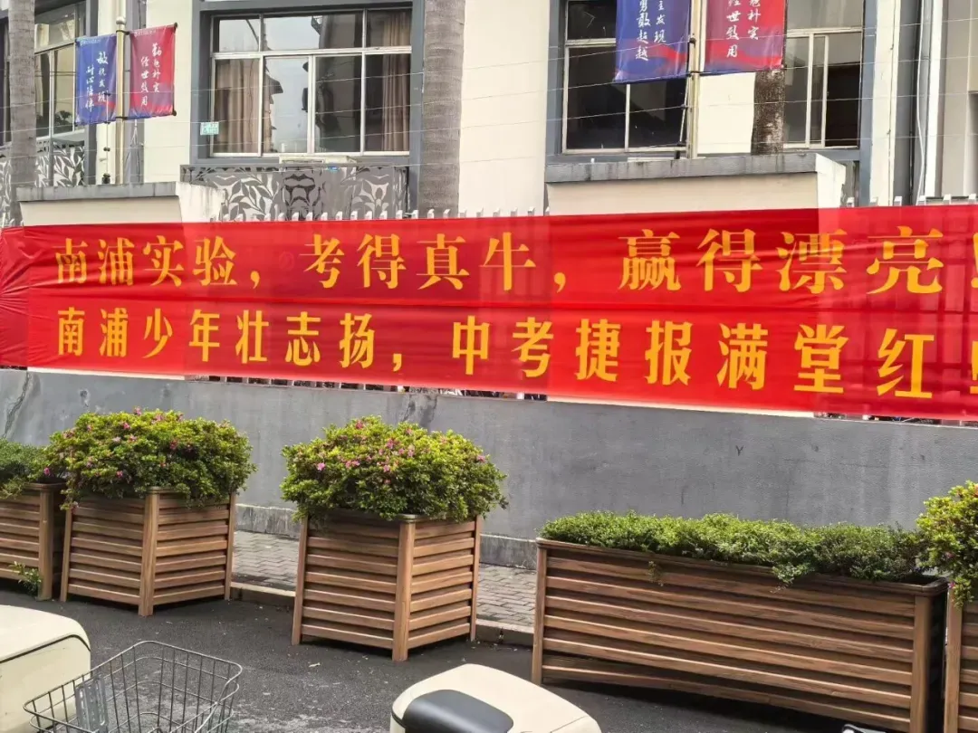 温州南浦实验,挂横幅庆贺中考佳绩!-第3张图片-四季读书网