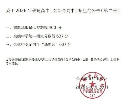 宁波多地又一批中考录取分数线公布!-第1张图片-四季读书网