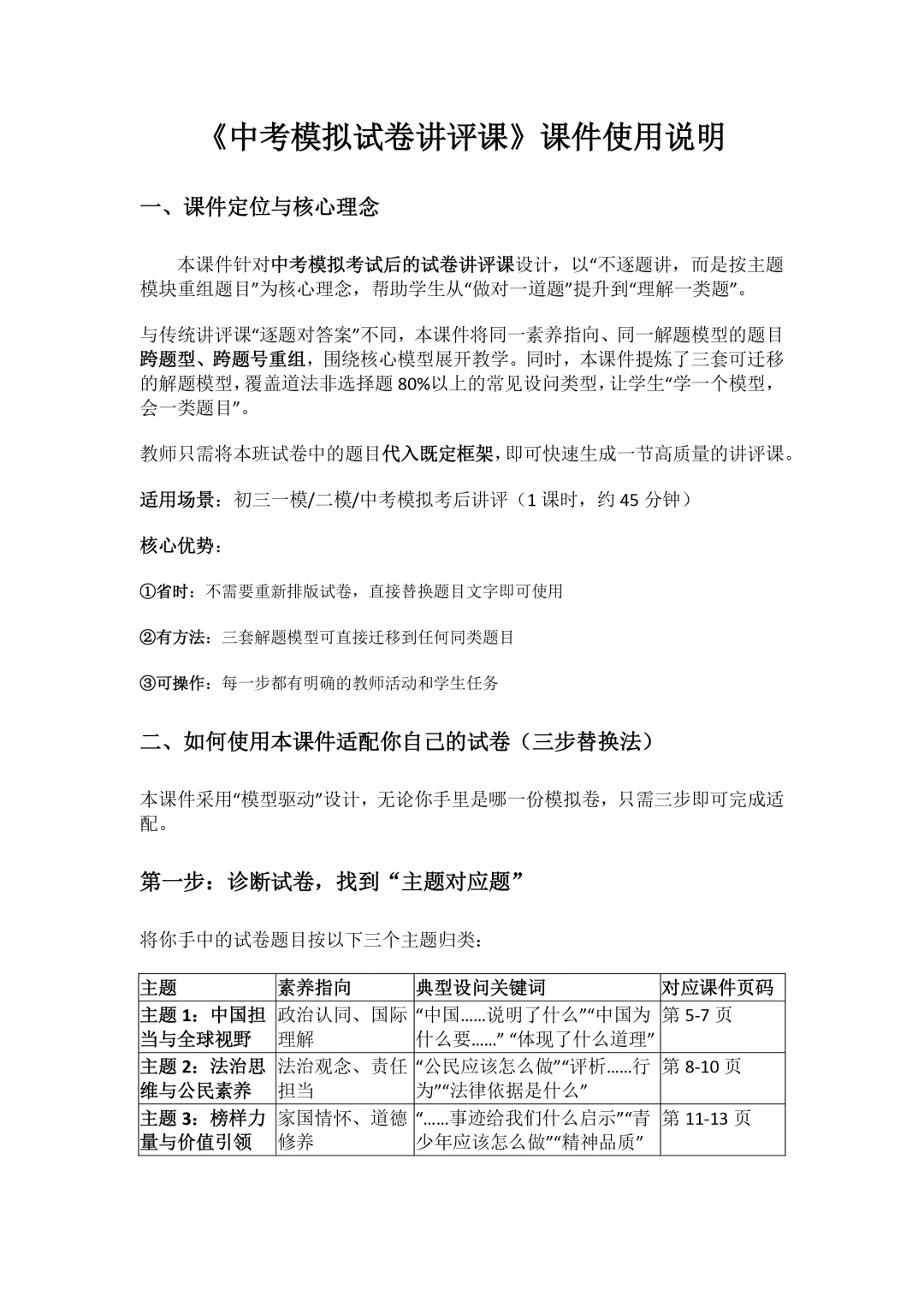 试卷讲评如何让学生举一反三?一等奖名师讲评模板《中考模拟讲评》配套使用文档+中招模拟卷,快速上手!-第24张图片-四季读书网