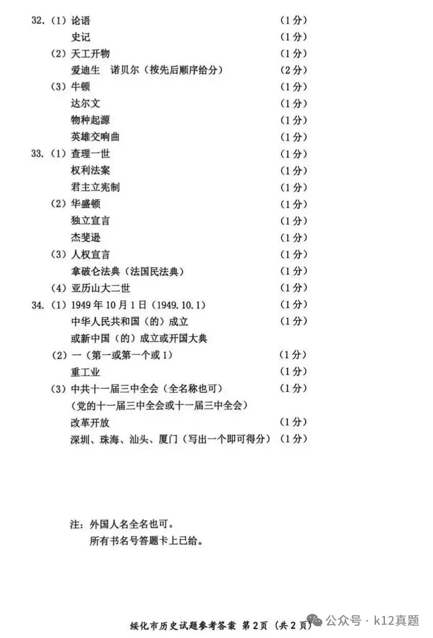 中考真题原卷:绥化市2026年中考全9学科试题(有答案)-第93张图片-四季读书网