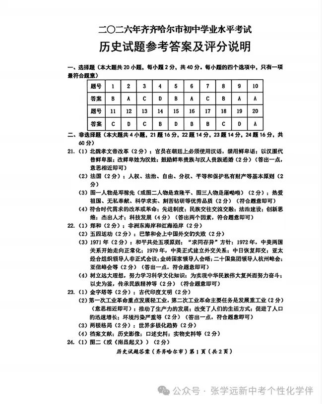 (2026中考真题23)黑龙江齐齐哈尔中考试题(全科)试题与答案-第59张图片-四季读书网