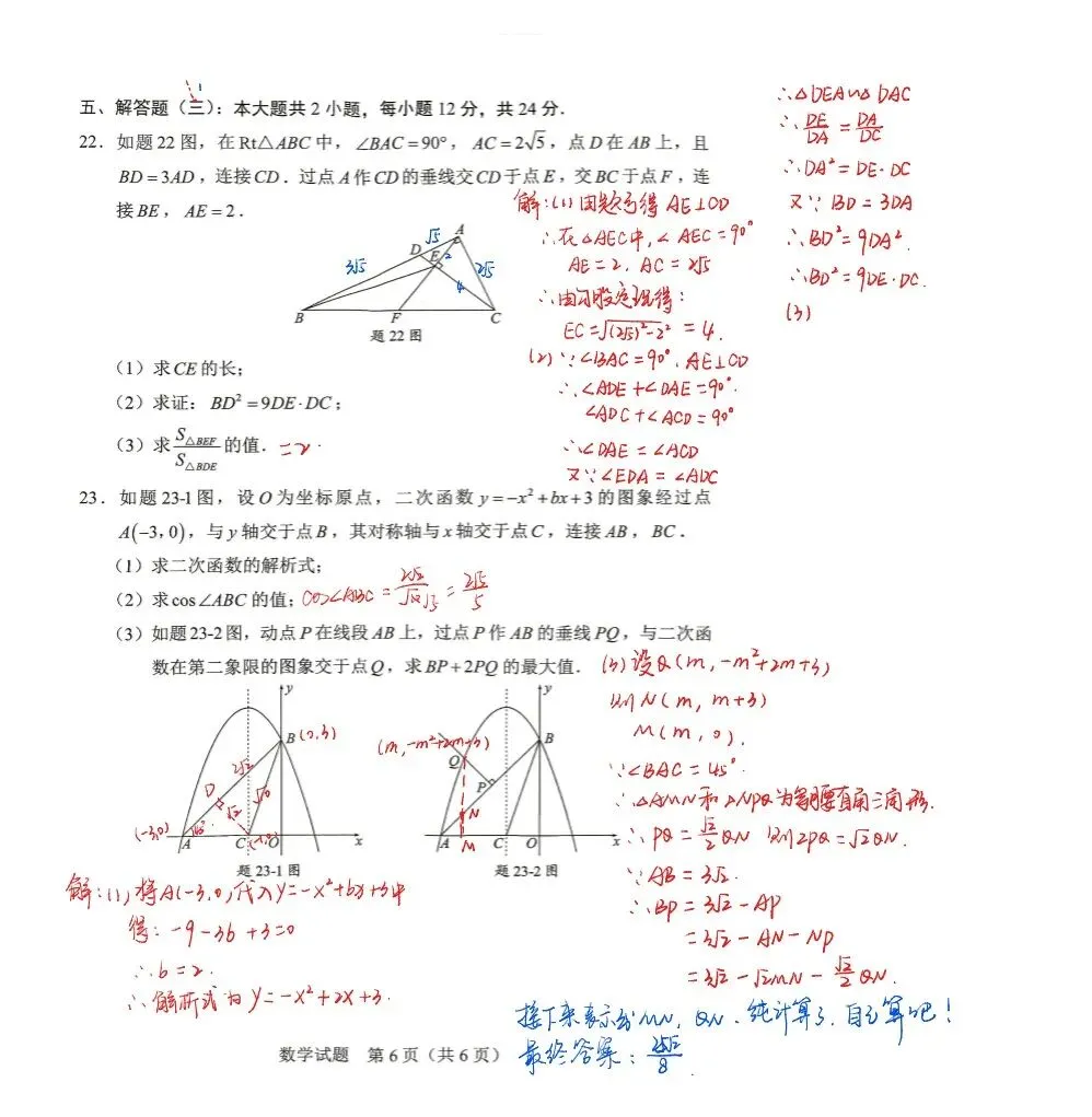 2026年广东中考数学(答案)-第6张图片-四季读书网