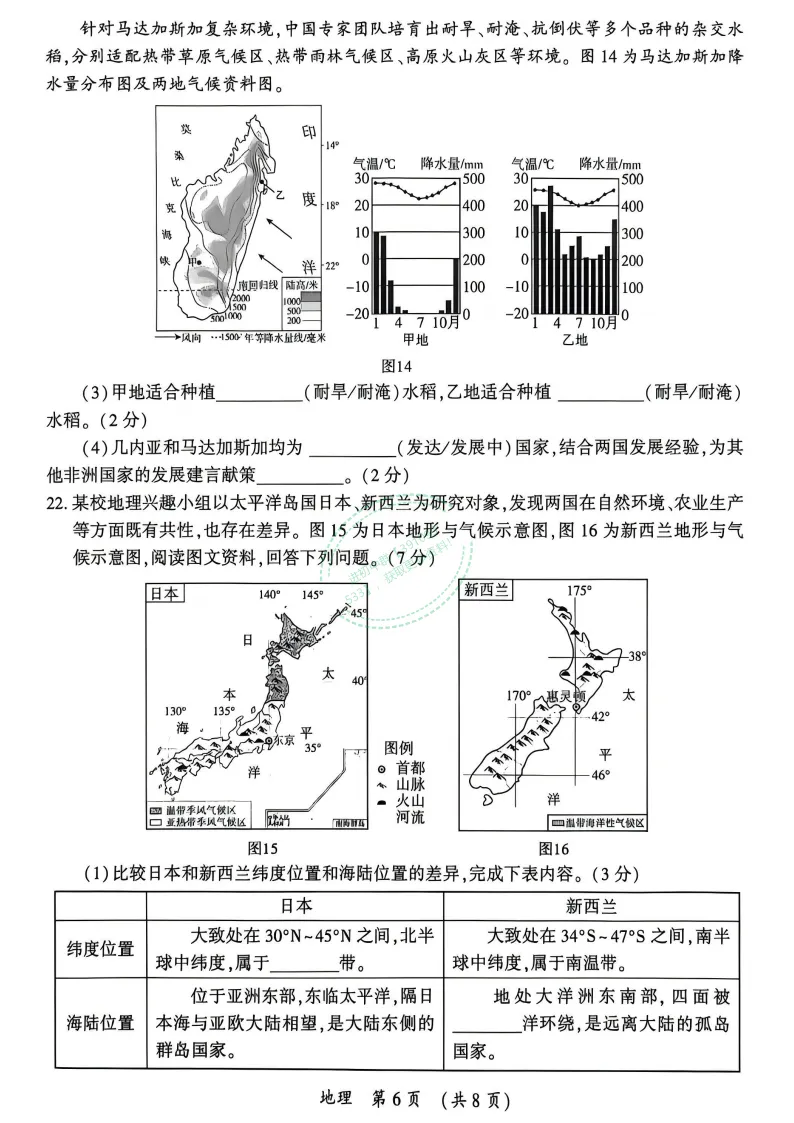 【中考真题】2026年开封市初中学业水平考试(生物+地理)试卷及答案-第13张图片-四季读书网 【中考真题】2026年开封市初中学业水平考试(生物+地理)试卷及答案-第13张图片-四季读书网