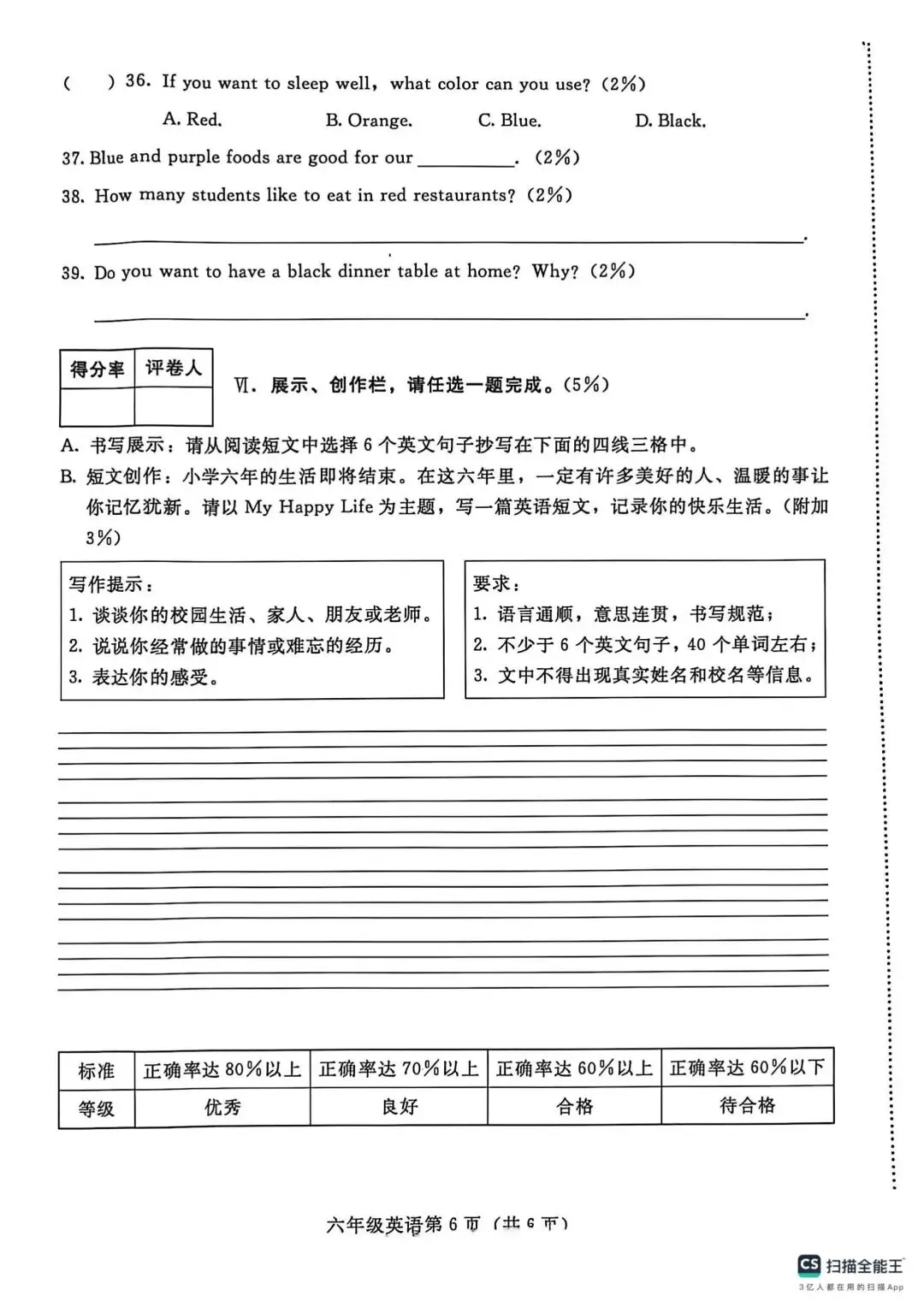六下期末真题,小升初考试-第26张图片-四季读书网