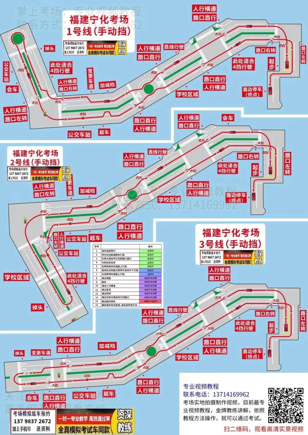 宁化科目二科目三考场模拟考试练车最新视频路线图讲解新手陪驾-第7张图片-四季读书网