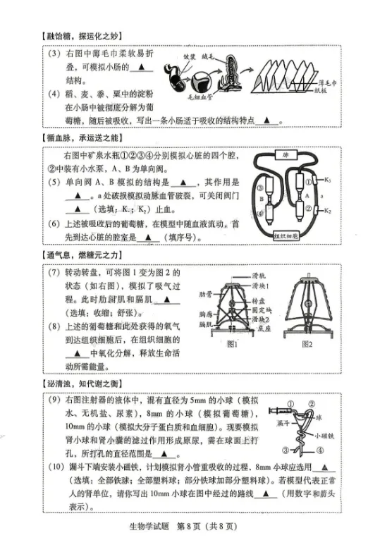 2026年生物学中考试卷:2026年运城市初中学业水平考试生物学试卷-第9张图片-四季读书网