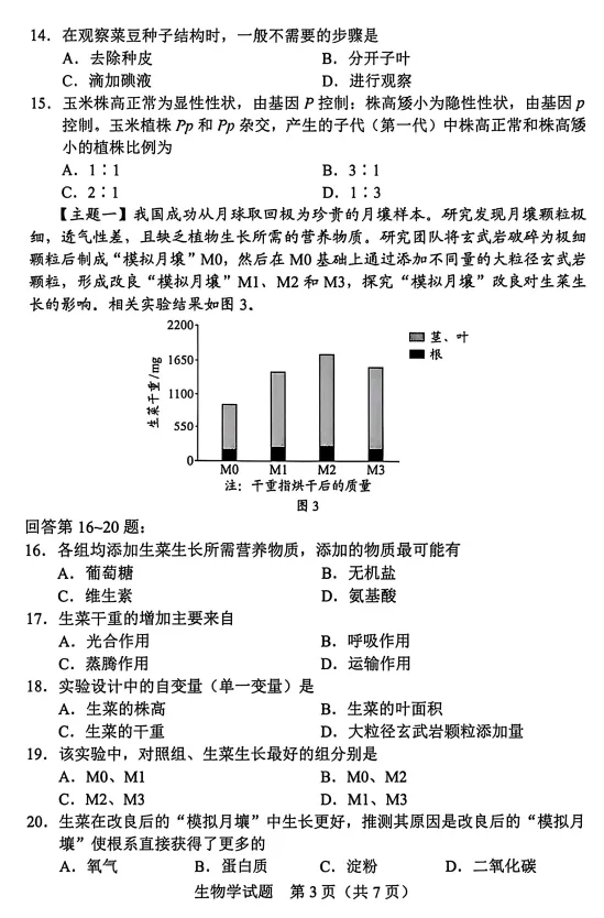 分享| 2026年广东中考生物真题-第5张图片-四季读书网 分享| 2026年广东中考生物真题-第5张图片-四季读书网