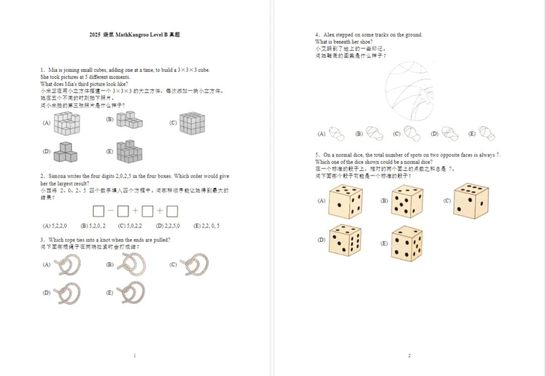 2025年袋鼠数学真题+答案出炉!1-12年级历年真题完整版,备考直接刷-第5张图片-四季读书网 2025年袋鼠数学真题+答案出炉!1-12年级历年真题完整版,备考直接刷-第5张图片-四季读书网