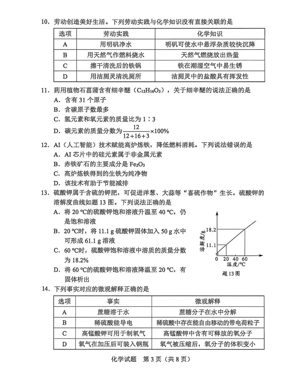 2026年惠州中考化学真题(高清无水印)-第4张图片-四季读书网
