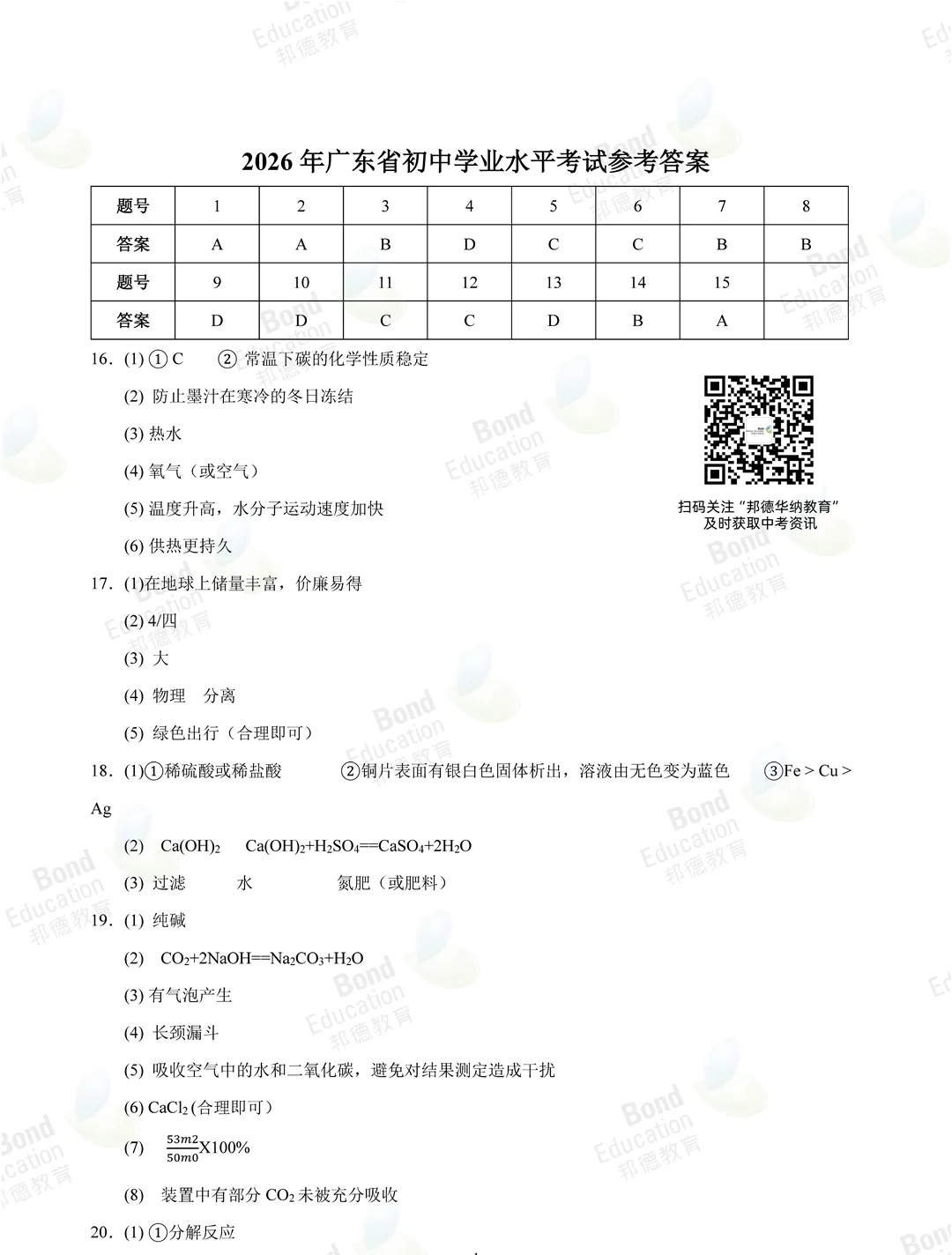 【2026广东中考化学】试题层级清晰,压轴侧重初高衔接探究思维!(真题+答案)-第33张图片-四季读书网 【2026广东中考化学】试题层级清晰,压轴侧重初高衔接探究思维!(真题+答案)-第33张图片-四季读书网