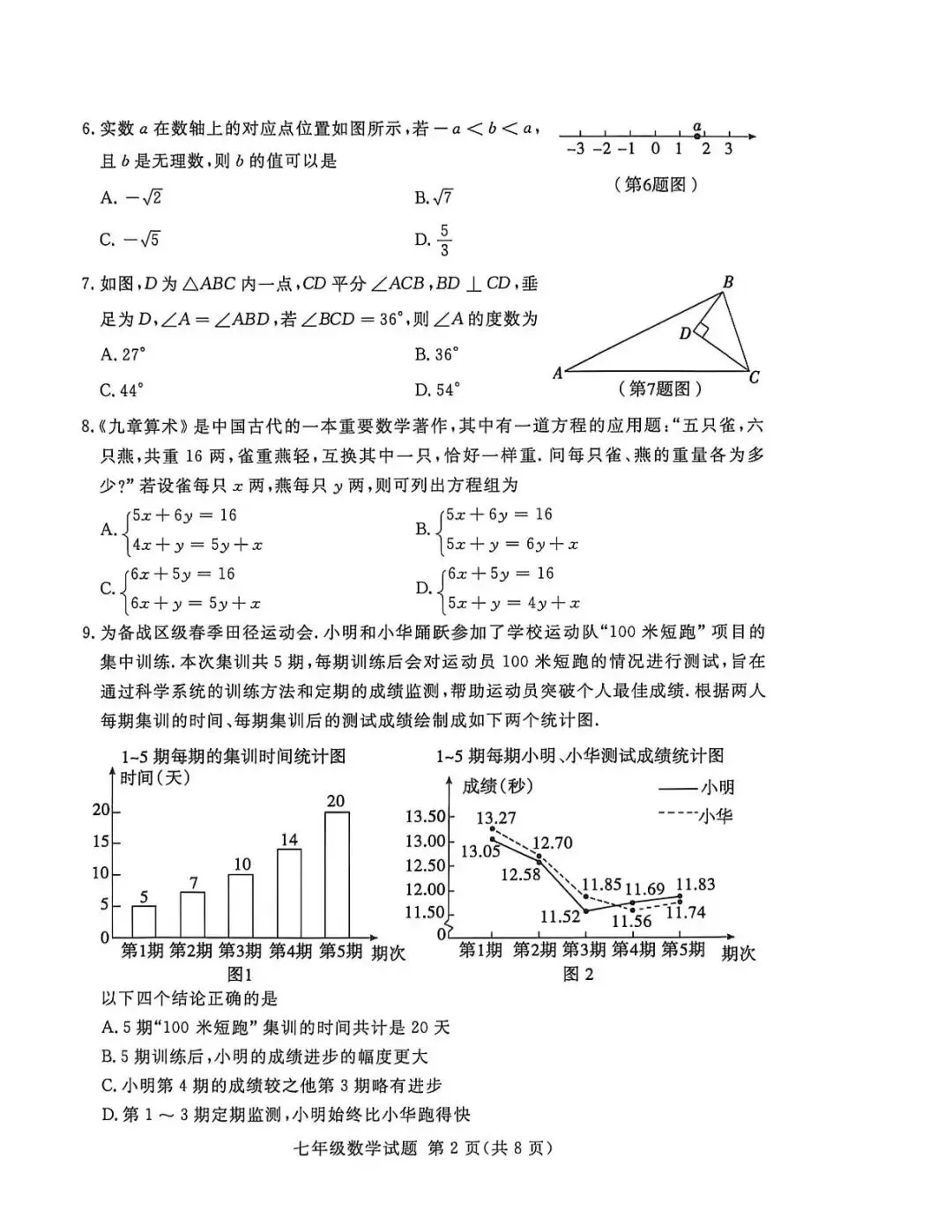 期末真题-兰山区2026年初一下学期数学期末试题+答案(可下载)-第5张图片-四季读书网 期末真题-兰山区2026年初一下学期数学期末试题+答案(可下载)-第5张图片-四季读书网