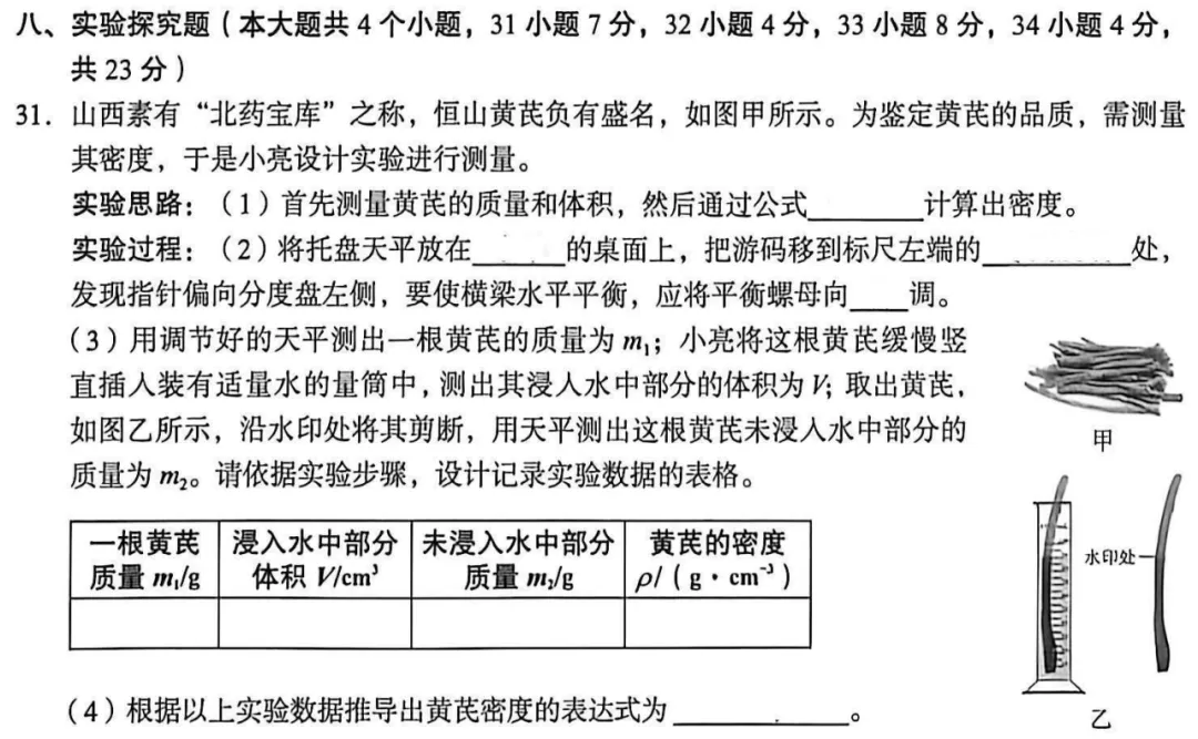 【中考真题】2026年初中物理学业水平考试 山西省卷(附参考答案)-第3张图片-四季读书网 【中考真题】2026年初中物理学业水平考试 山西省卷(附参考答案)-第3张图片-四季读书网