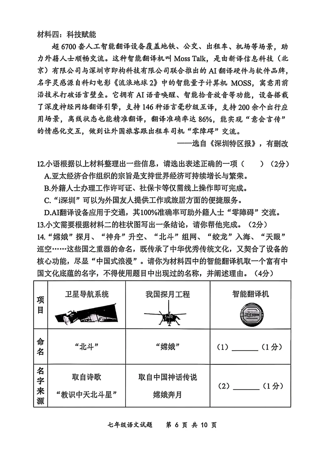 2026深圳市七下龙岗区期末试卷又双叒叕押中啦!-第8张图片-四季读书网