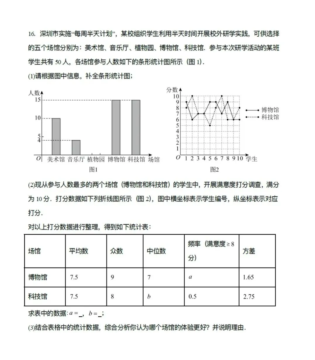 2026年深圳市中考数学真题-第4张图片-四季读书网