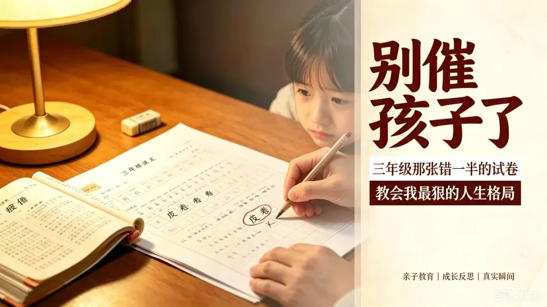 别催孩子了,三年级那张错一半的试卷,教会我最狠的人生格局-第1张图片-四季读书网 别催孩子了,三年级那张错一半的试卷,教会我最狠的人生格局-第1张图片-四季读书网
