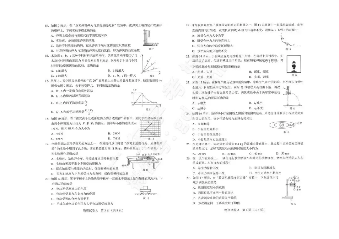免费领!6年合格考真题答案(物理),考前再刷一遍!-第14张图片-四季读书网