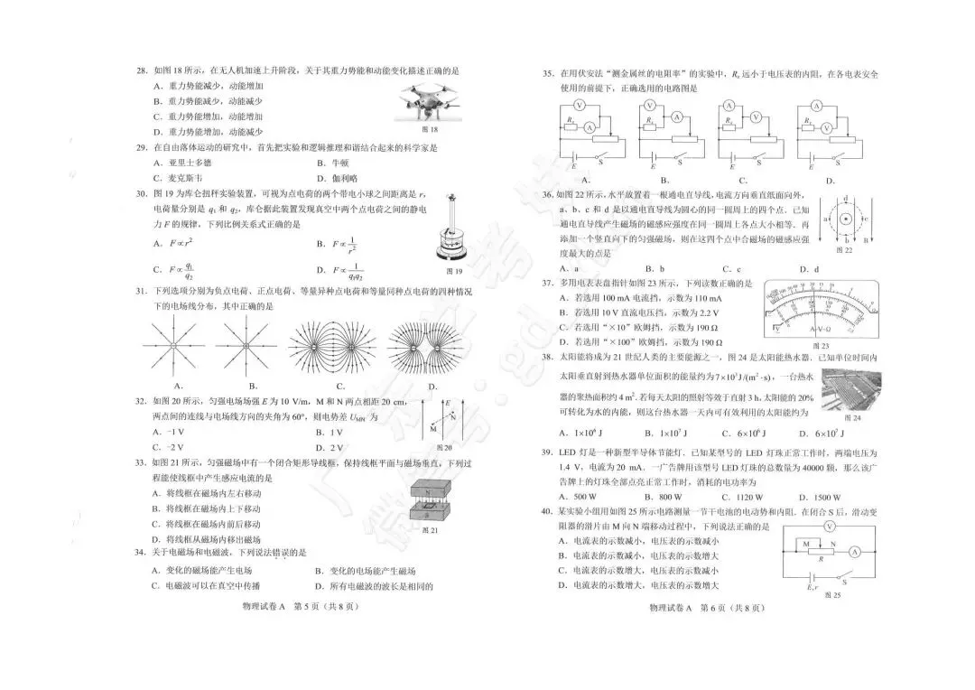 免费领!6年合格考真题答案(物理),考前再刷一遍!-第15张图片-四季读书网