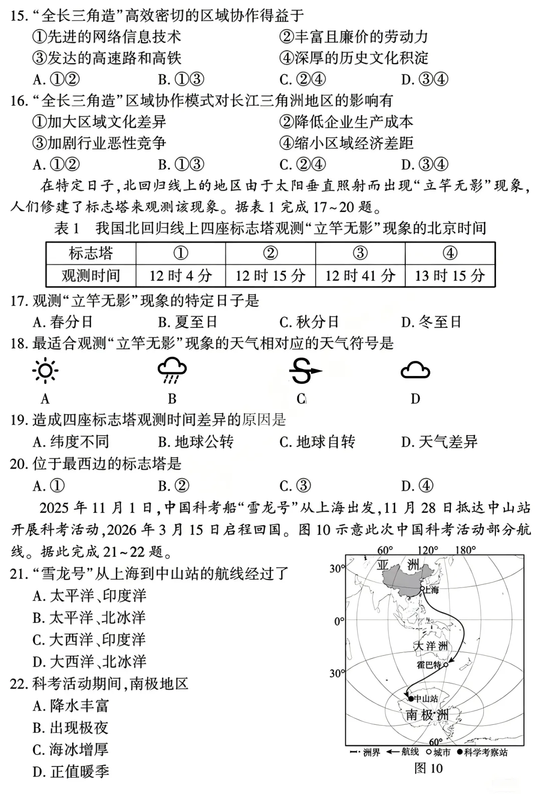 【中考真题43】2026年初中地理福建卷及解析-第4张图片-四季读书网 【中考真题43】2026年初中地理福建卷及解析-第4张图片-四季读书网