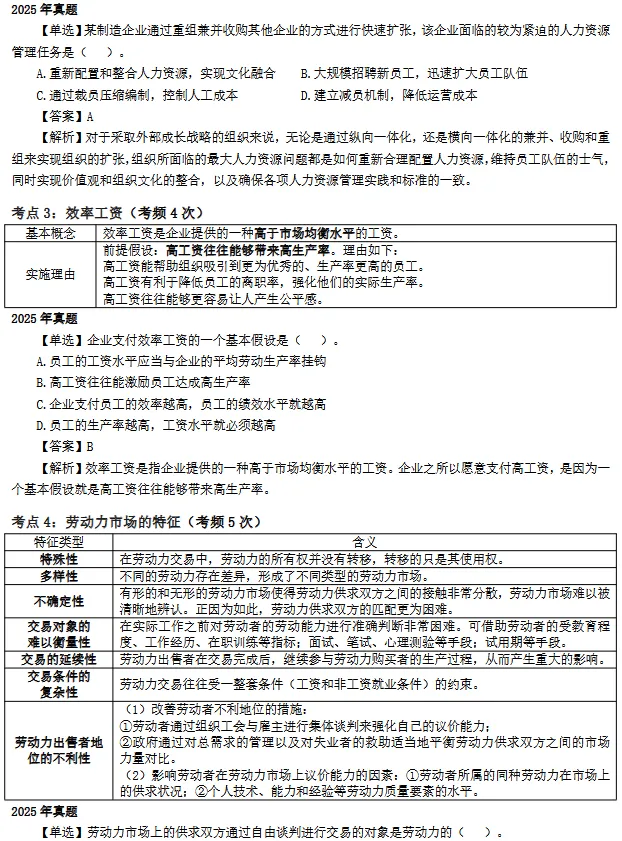 26年中级经济师人力资源真题考点-第4张图片-四季读书网
