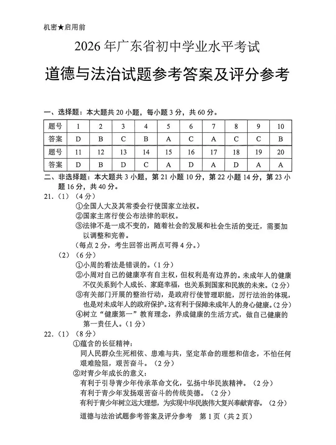 2026年广东中考道法真题及参考答案-第8张图片-四季读书网