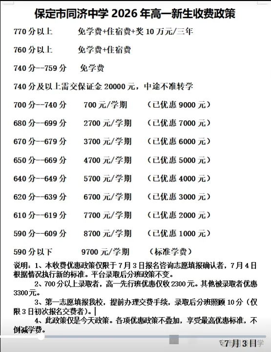 保定家长注意了!2026中考择校规划,以及学校分数挡位及学费参考-第9张图片-四季读书网
