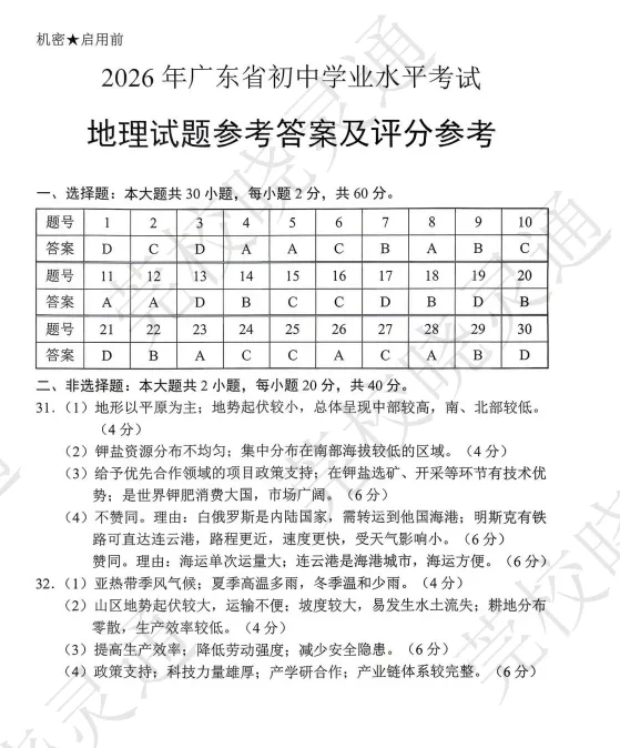 速估分!26年东莞中考试卷答案更新,各校预估分数线......-第39张图片-四季读书网