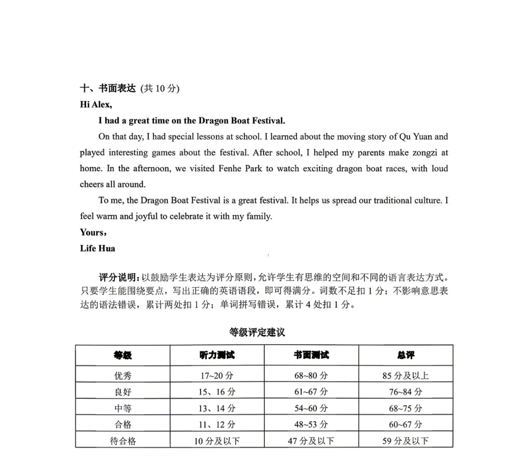 2026年太原市初一(下)期末试卷&听力&答案!-第14张图片-四季读书网