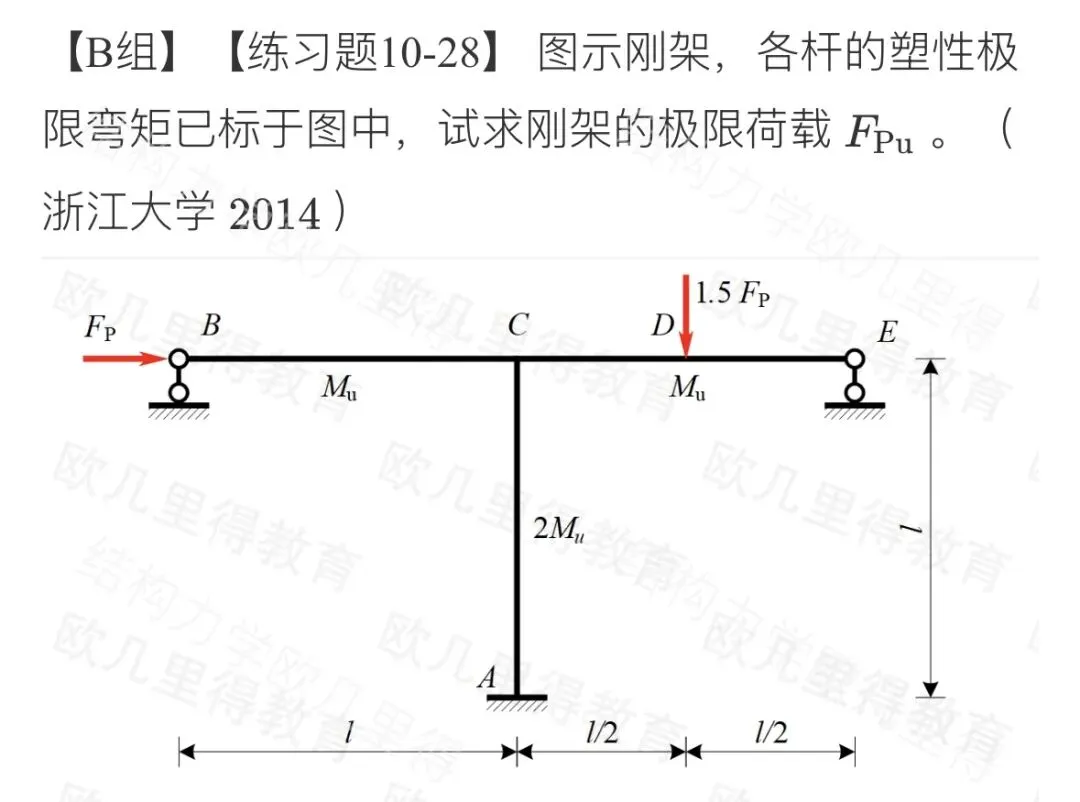 27考研结构力学每日一题(0704)| 结构的稳定计算-东南大学2017年-选自2027版《结构力学复习全书》-第4张图片-四季读书网