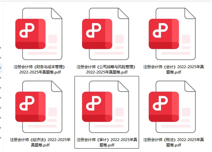 cpa注会真题:2022-2025注册会计师真题卷及答案解析pdf!会计、税法、经济法、财务与成本管理、审计、公司战略与风险管理历年卷等-第17张图片-四季读书网