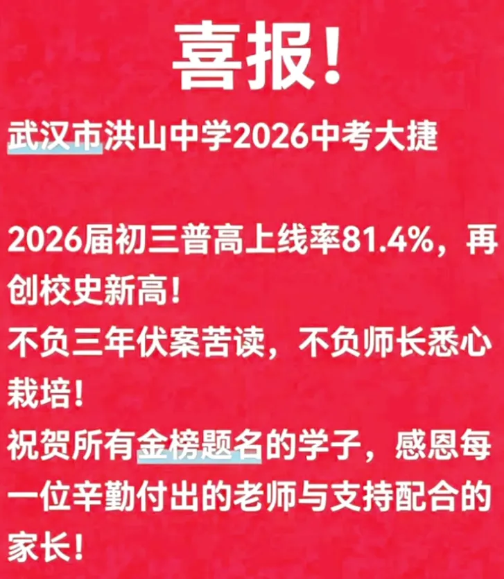 择校必看!武汉35所初中2026中考喜报汇总-第27张图片-四季读书网 择校必看!武汉35所初中2026中考喜报汇总-第27张图片-四季读书网