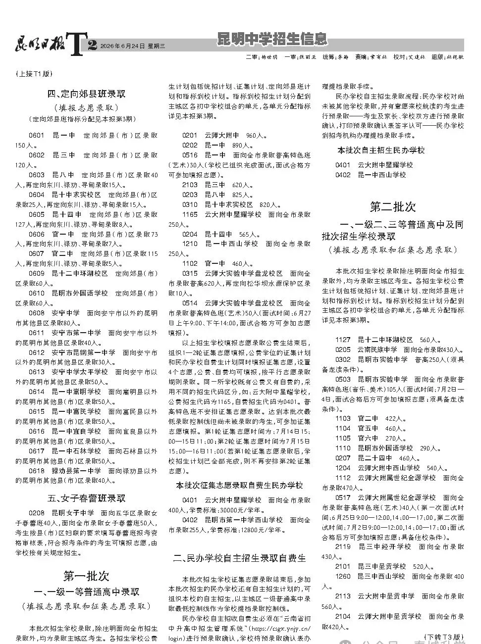昆明2026年中考招生报第四期!-第2张图片-四季读书网