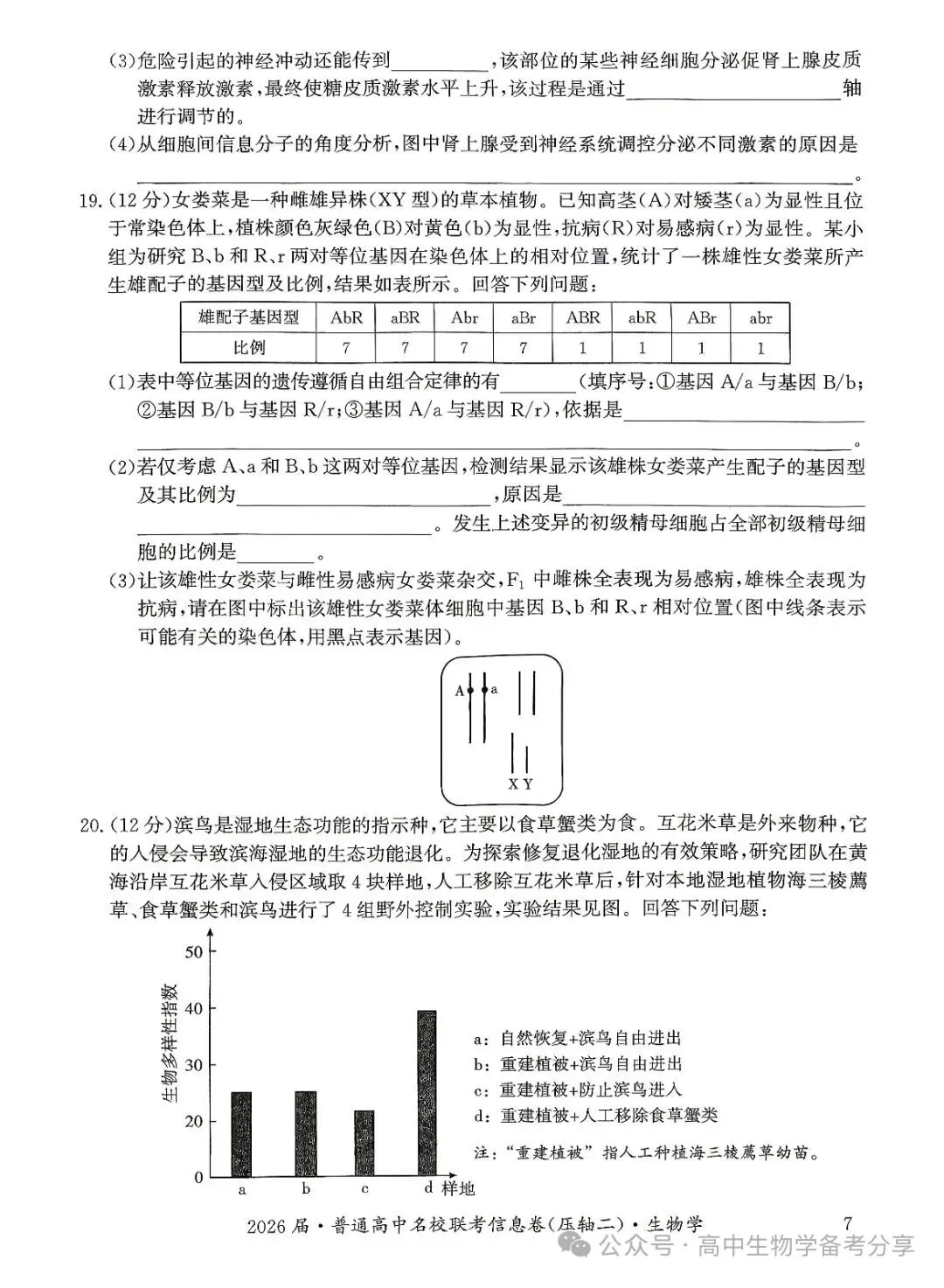 2026届高考生物学模拟试卷及答案解析-第7张图片-四季读书网