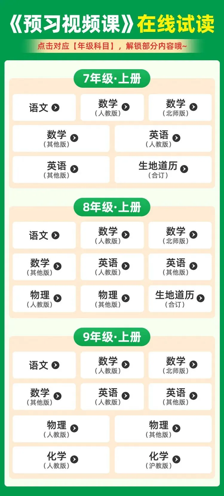 万唯中考视频课 初一语数英全套 人教版同步 暑假预习神器 初中知识大盘点-第3张图片-四季读书网